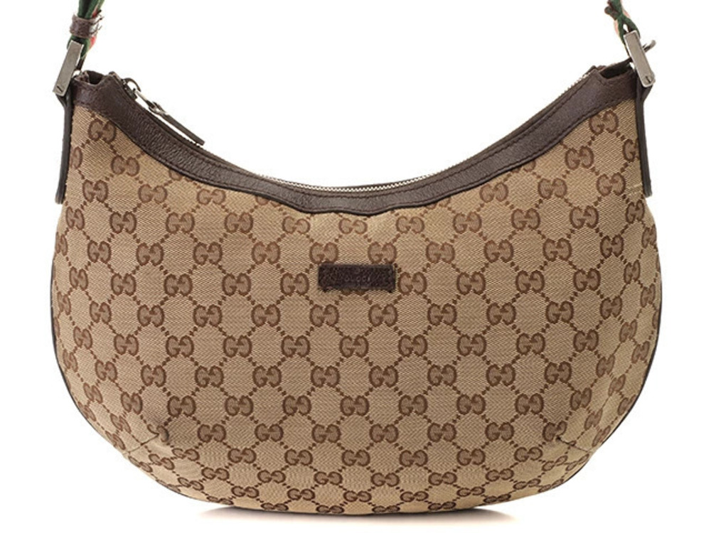 Gucci Sherry GG Shoulder Bag Dark Brown Beige Cream